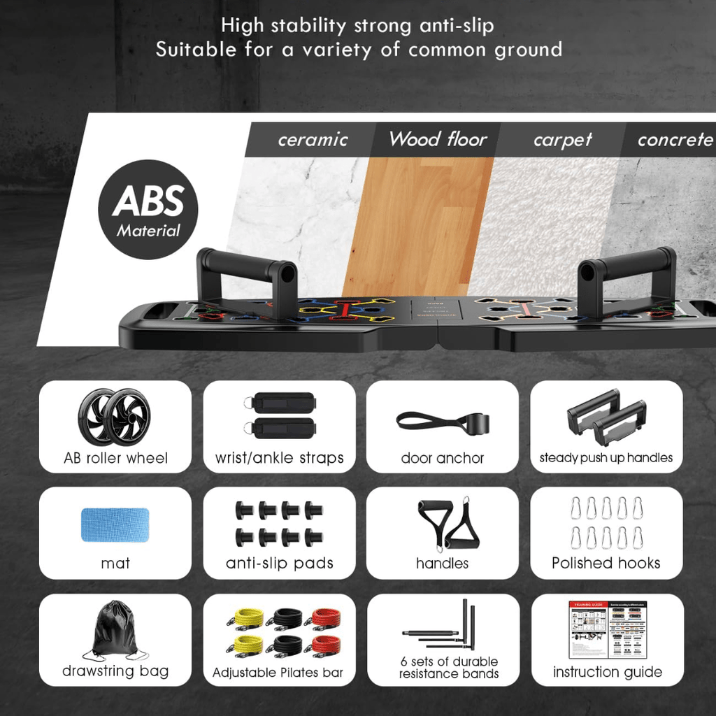 Compact fitness set for strength training & full-body workout at home