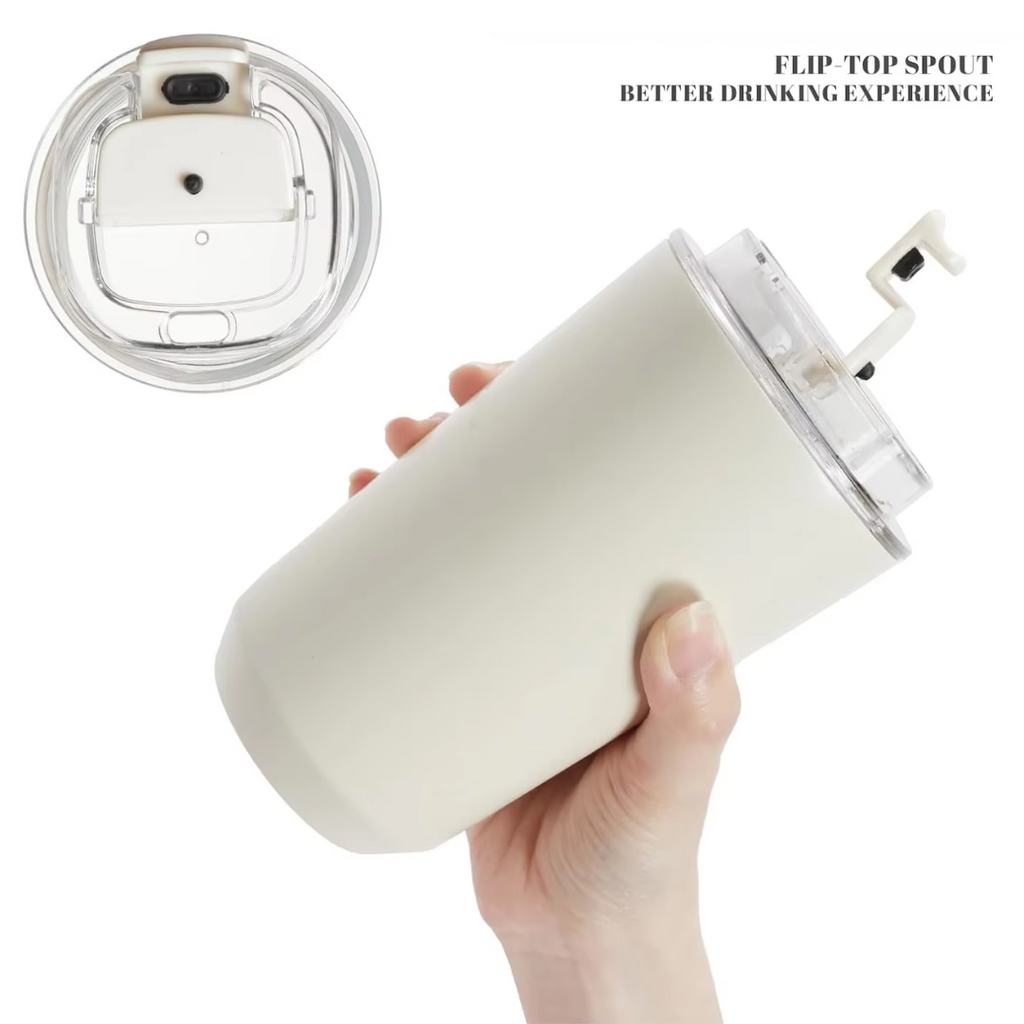 Milk White Insulating Travel Mug – Stainless Steel Thermos Bottle