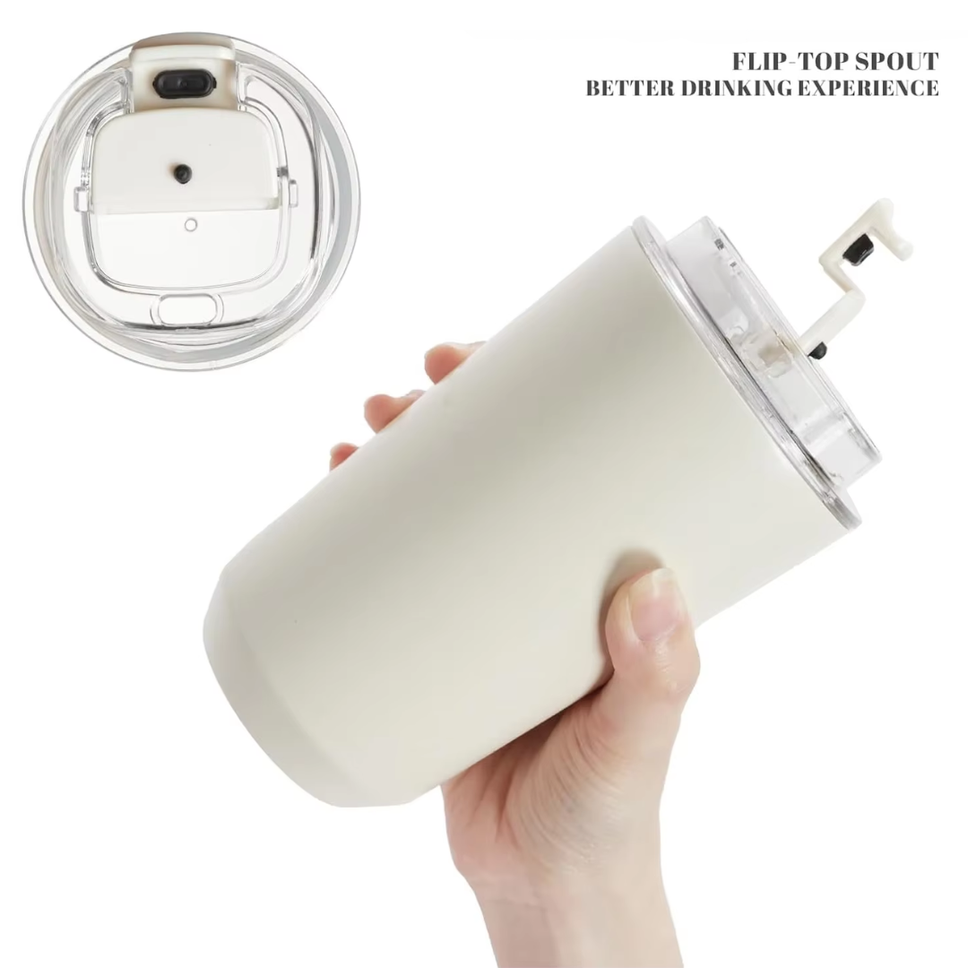 Milk White Insulating Travel Mug – Stainless Steel Thermos Bottle