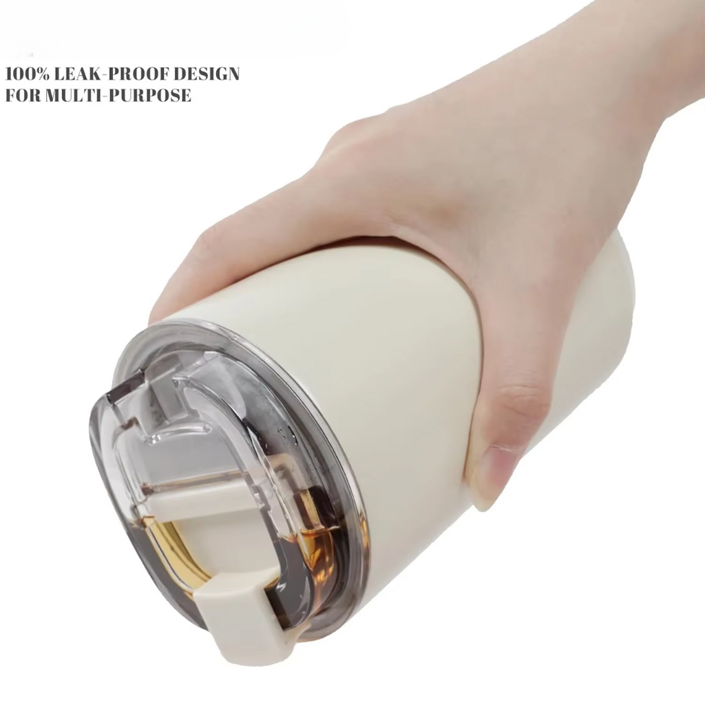 Milk White Insulating Travel Mug – Stainless Steel Thermos Bottle