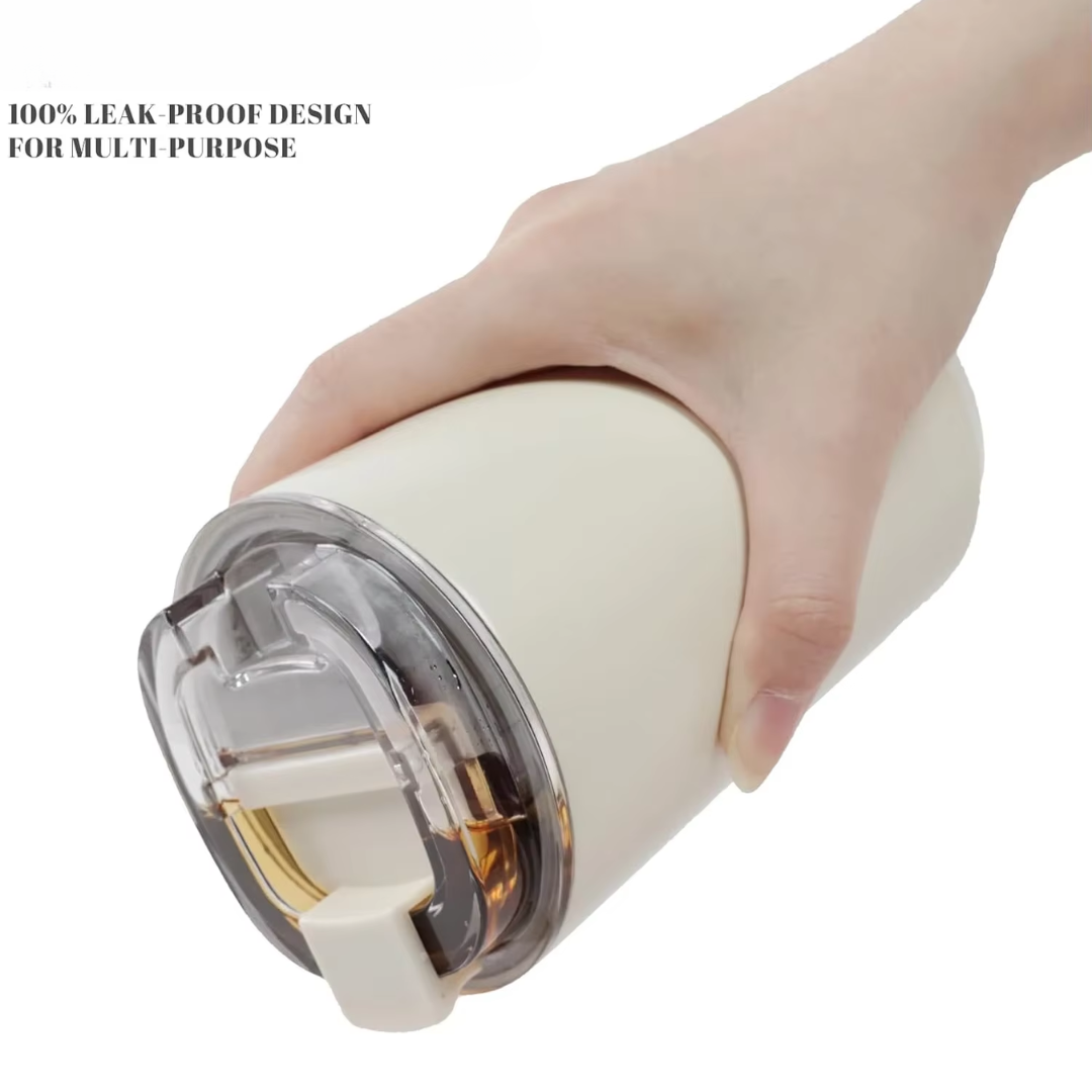 Milk White Insulating Travel Mug – Stainless Steel Thermos Bottle