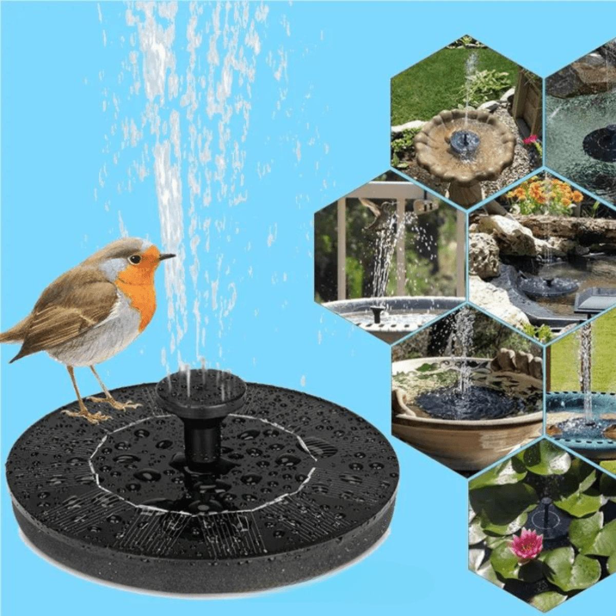 Friendly Solar Bird Fountain - Create a peaceful oasis in your garden