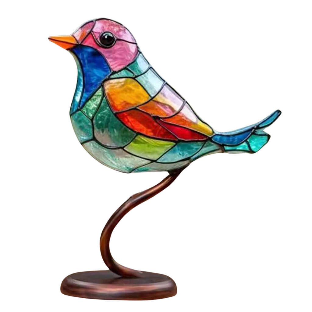ElegantAviary | Colorful Birds on Branch Desk Ornaments