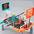 Interactive tabletop basketball game with shooting mechanism