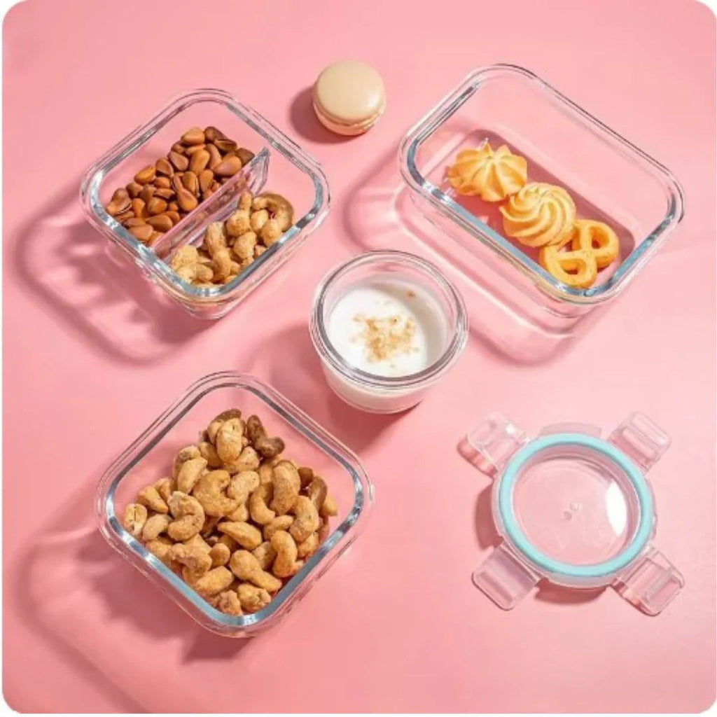 Glass Fresh Storage Containers Set – Airtight Storage Containers with Lid for Kitchen & Meal Prep