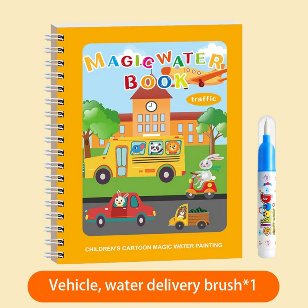 Magic Self Erasing Water Painting Book Set with Water Brush (Set of 6)