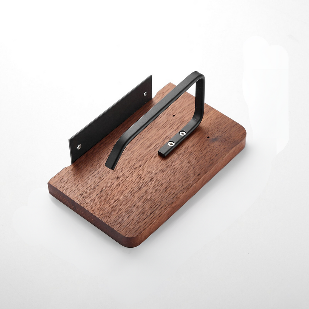 Wood storage towel roll toilet paper holder