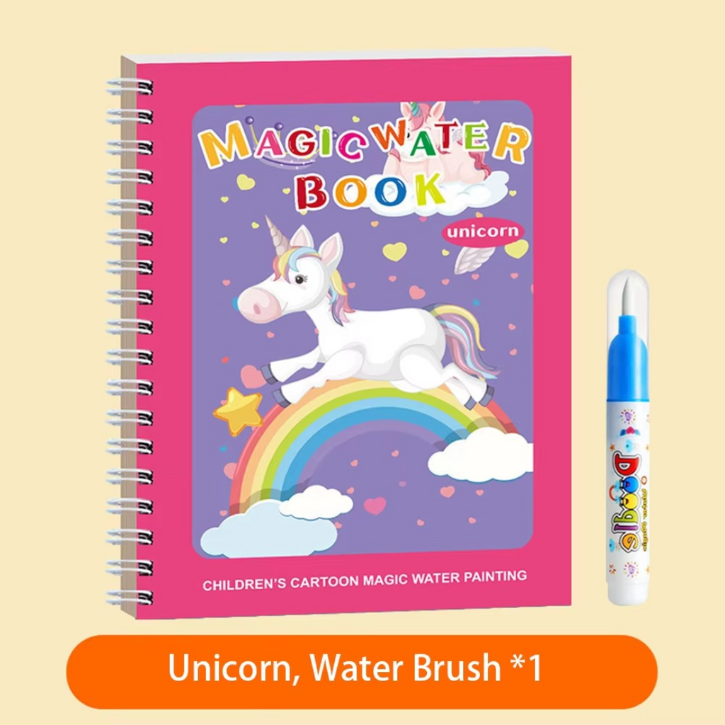 Magic Self Erasing Water Painting Book Set with Water Brush (Set of 6)