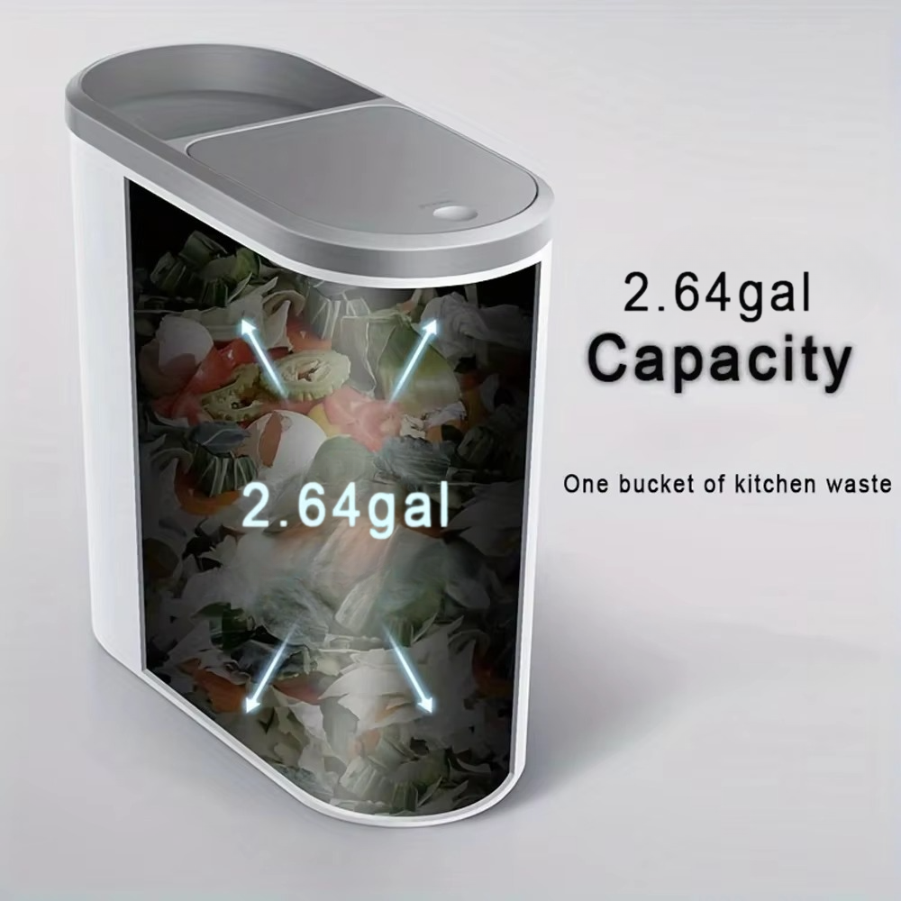 Streamlined Space-Saving Trash Can with Easy Press-Top Lid