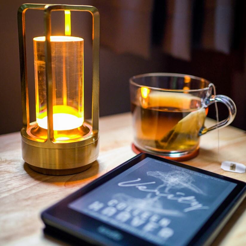 Wireless Lantern Lamp with Crystal Shade