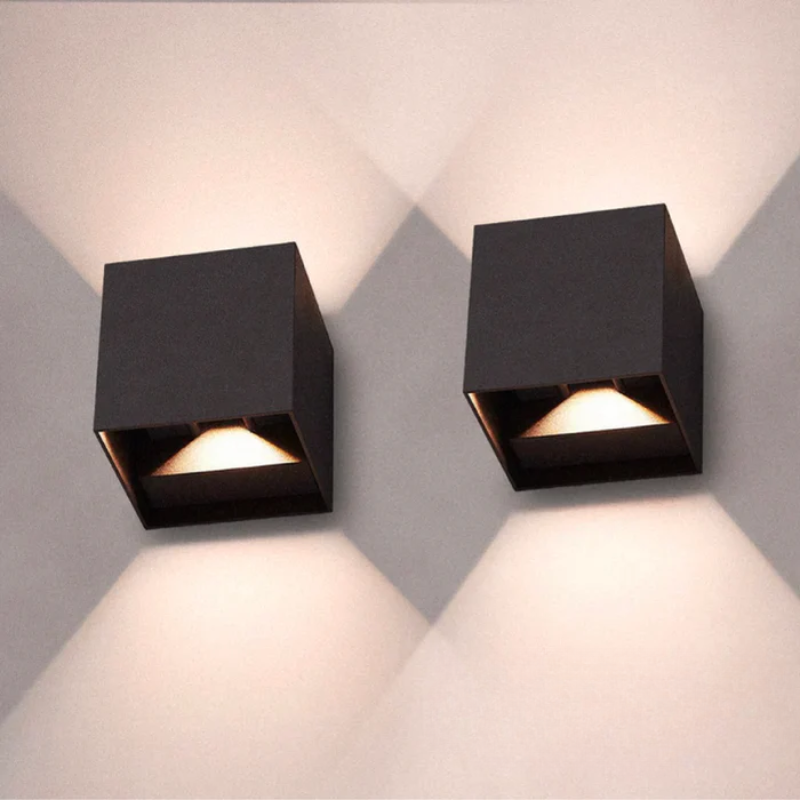 Modern LED wall lamp in cube design, minimalist wall lamp for hallway & living room