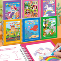 Magic Self Erasing Water Painting Book Set with Water Brush (Set of 6)