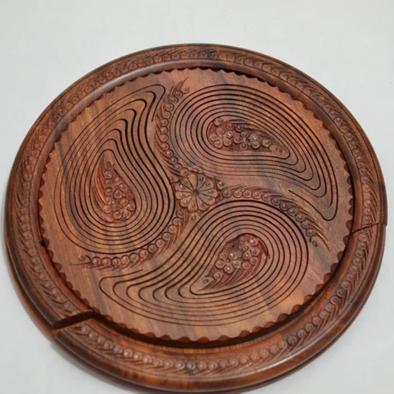 Wooden Fruit Plate | Hand-Carved Serving Tray | Rustic Artisan Design | Sustainable Wood