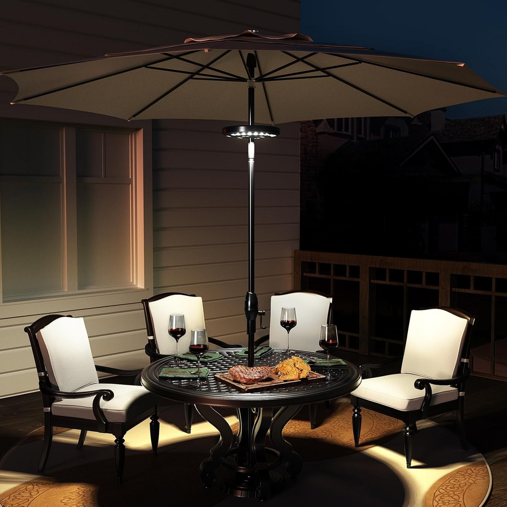 LumoClip LED Shade Light with Battery | 3 Brightness Levels & 360° Light | USB Charging | For Balcony, Garden & Camping