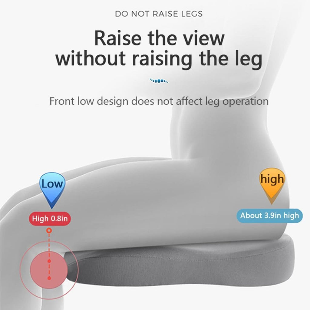 Ergonomic car seat cushion for better visibility and comfort