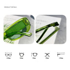 Retro-style rectangular sunglasses with UV400 protection for women