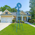 Windmill 8FT Metal Ornamental - Garden Decoration