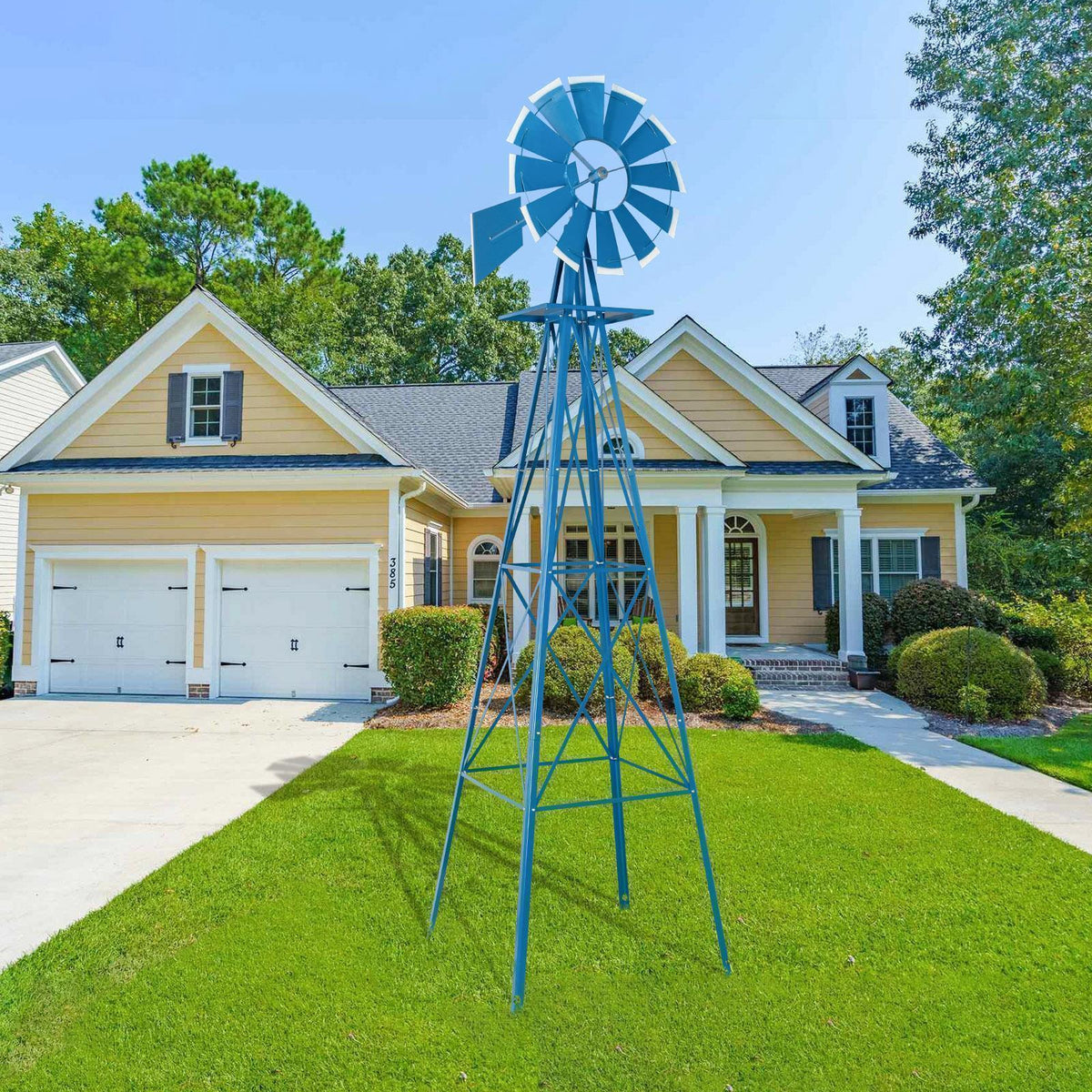 Windmill 8FT Metal Ornamental - Garden Decoration
