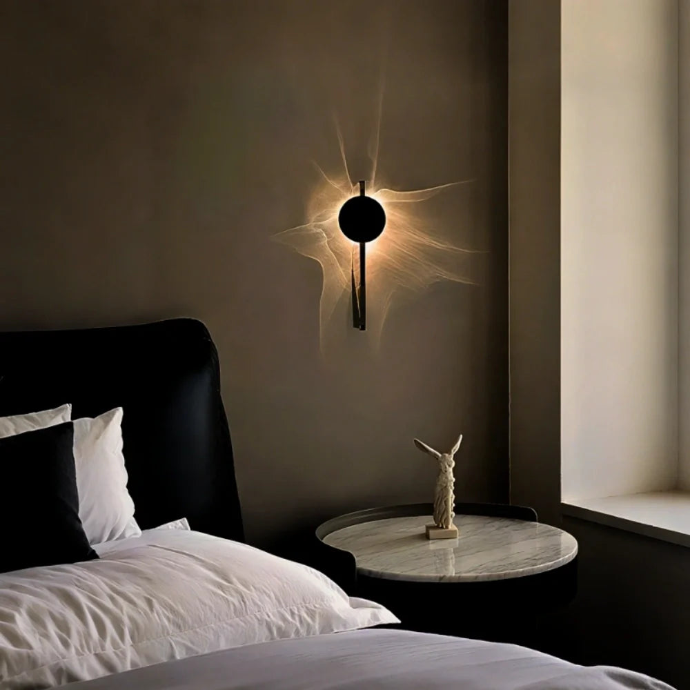 Rotatable Ripple-Light Wall Sconce with Aluminum and Stainless Steel