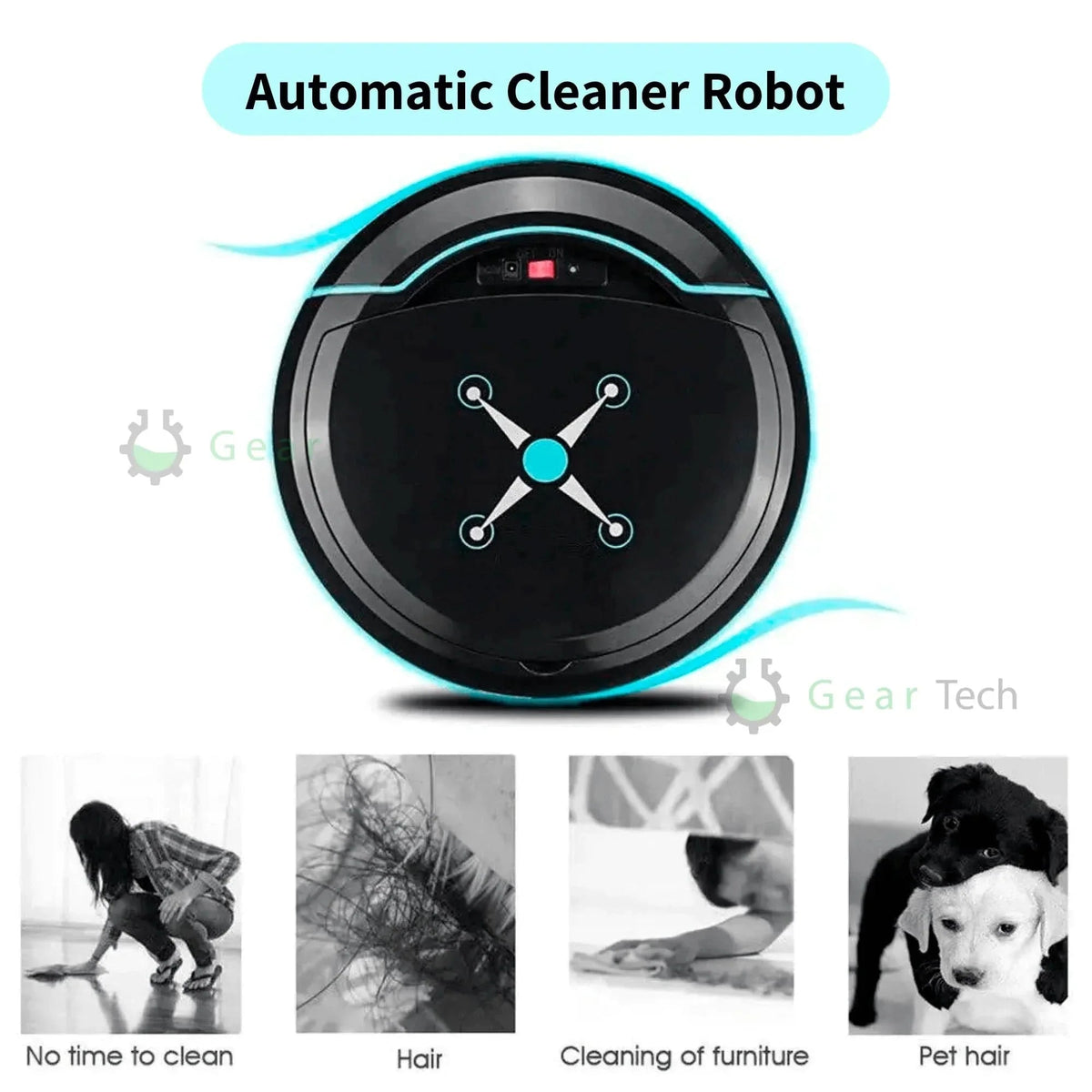 Automatic robot hoover with intelligent navigation & mopping function
