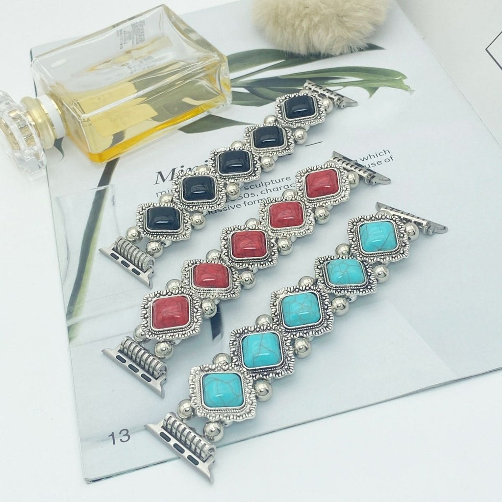 Boho-Chic Bracelet for Smartwatches with Noble Turquoise Detail