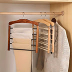 Varden Multi-Tier Wardrobe Hanger – Space-Saving Wooden & Metal Clothes Organizer