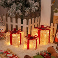 Set of 3 Illuminated LED Christmas Gift Boxes