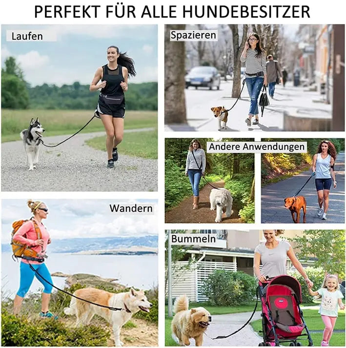 Hands-free walking – with leash & bag in one