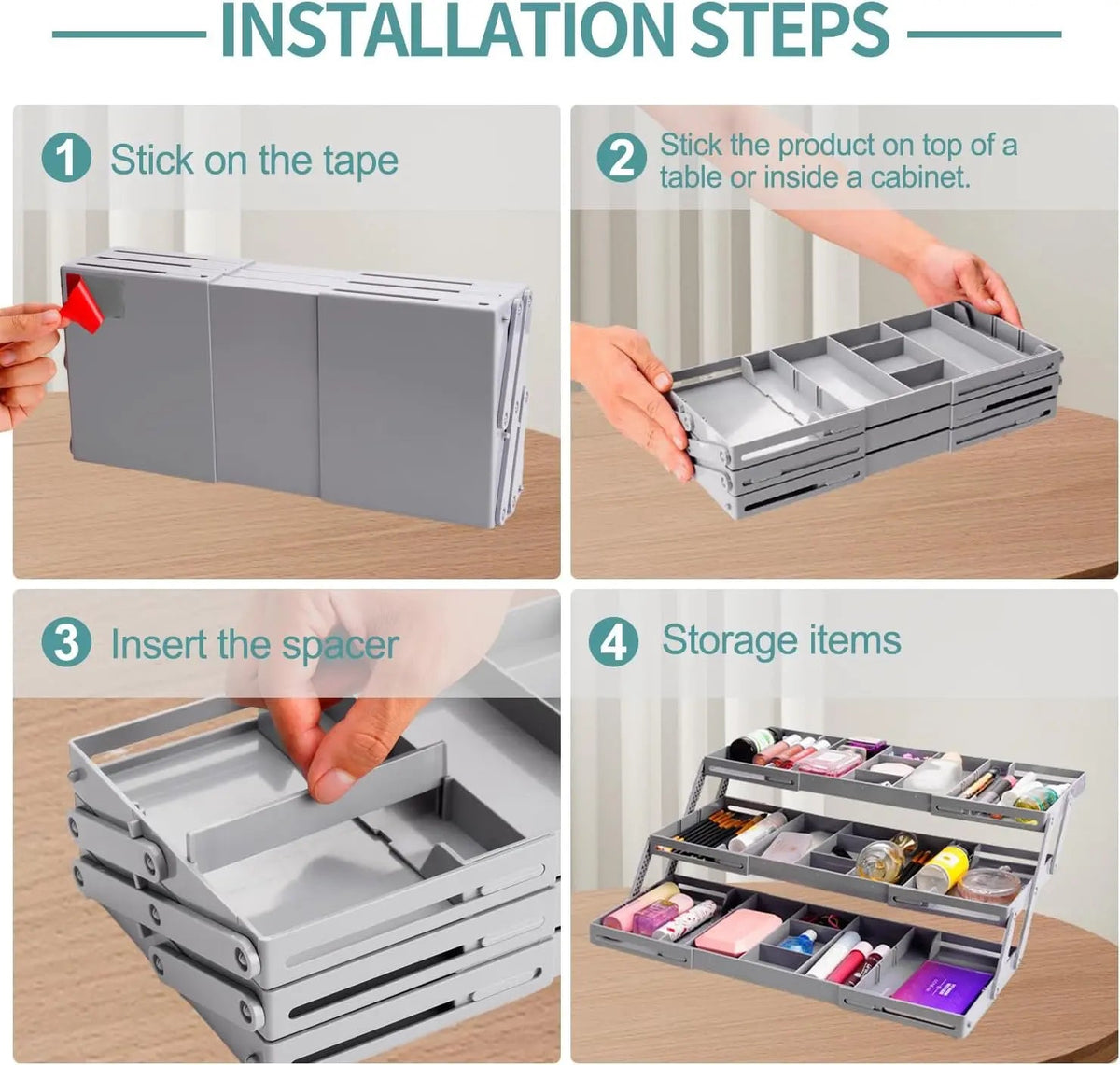 Adjustable Multilevel Drawer Organizer for Effortless Storage
