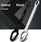 Adjustable Wrench with Double-Sided Self-Tightening Handle, Chrome Steel