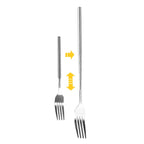 Adjustable Stainless Steel Cutlery Set with Extendable Fork and Spoon