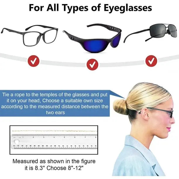Adjustable Silicone Glasses Strap – Non-Slip & Skin-Friendly