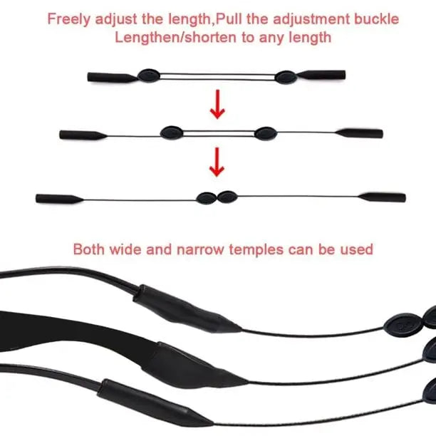 Adjustable Silicone Glasses Strap – Non-Slip & Skin-Friendly
