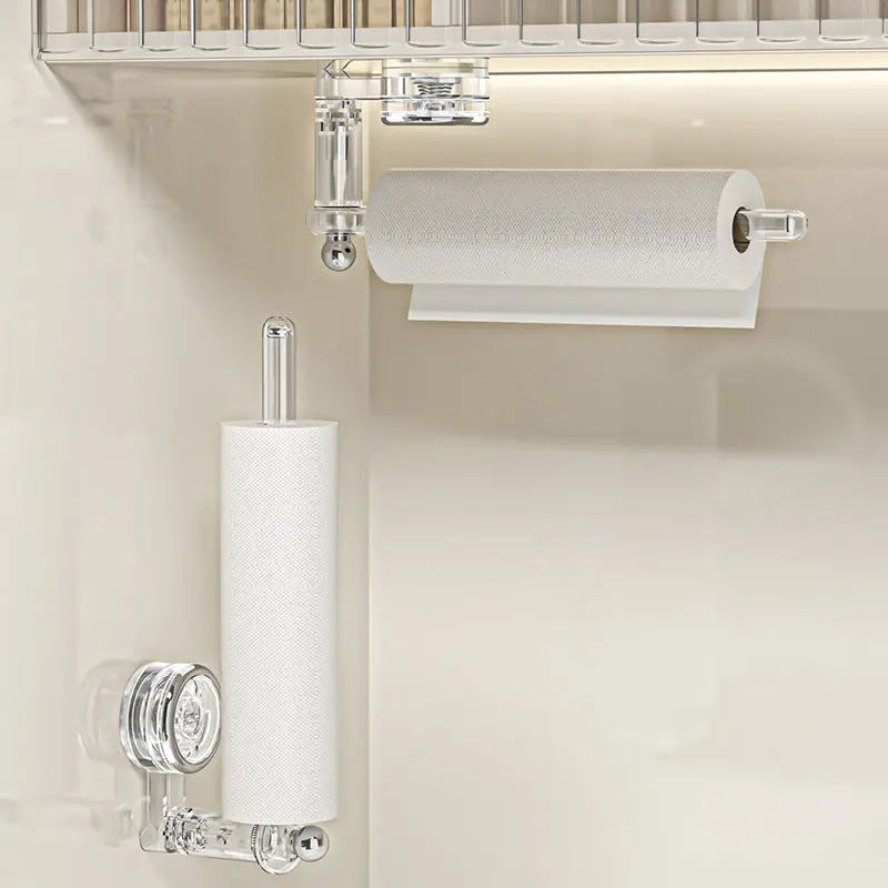 Kitchen roll holder with vacuum suction cup – Drill-free & reusable