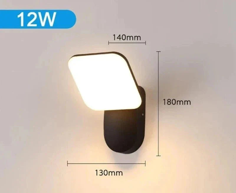 Modern LED porch light with motion sensor - Waterproof outdoor lighting, energy-saving, ideal for terrace and entrance