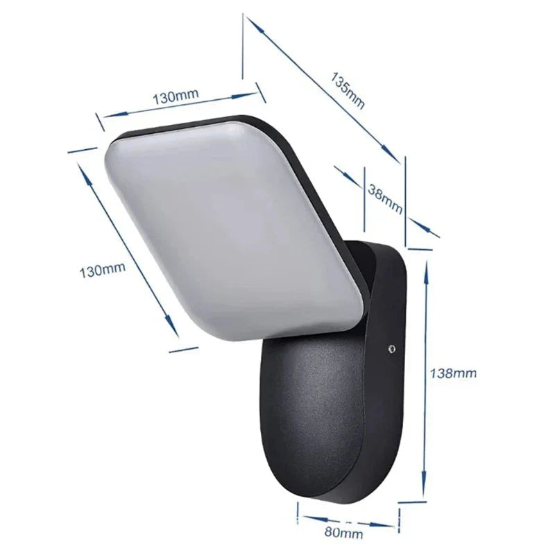 Modern LED porch light with motion sensor - Waterproof outdoor lighting, energy-saving, ideal for terrace and entrance