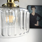 Adjustable Vintage Crystal Pendant Lamp Glass Cylinder