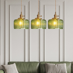 Adjustable Vintage Crystal Pendant Lamp Glass Cylinder