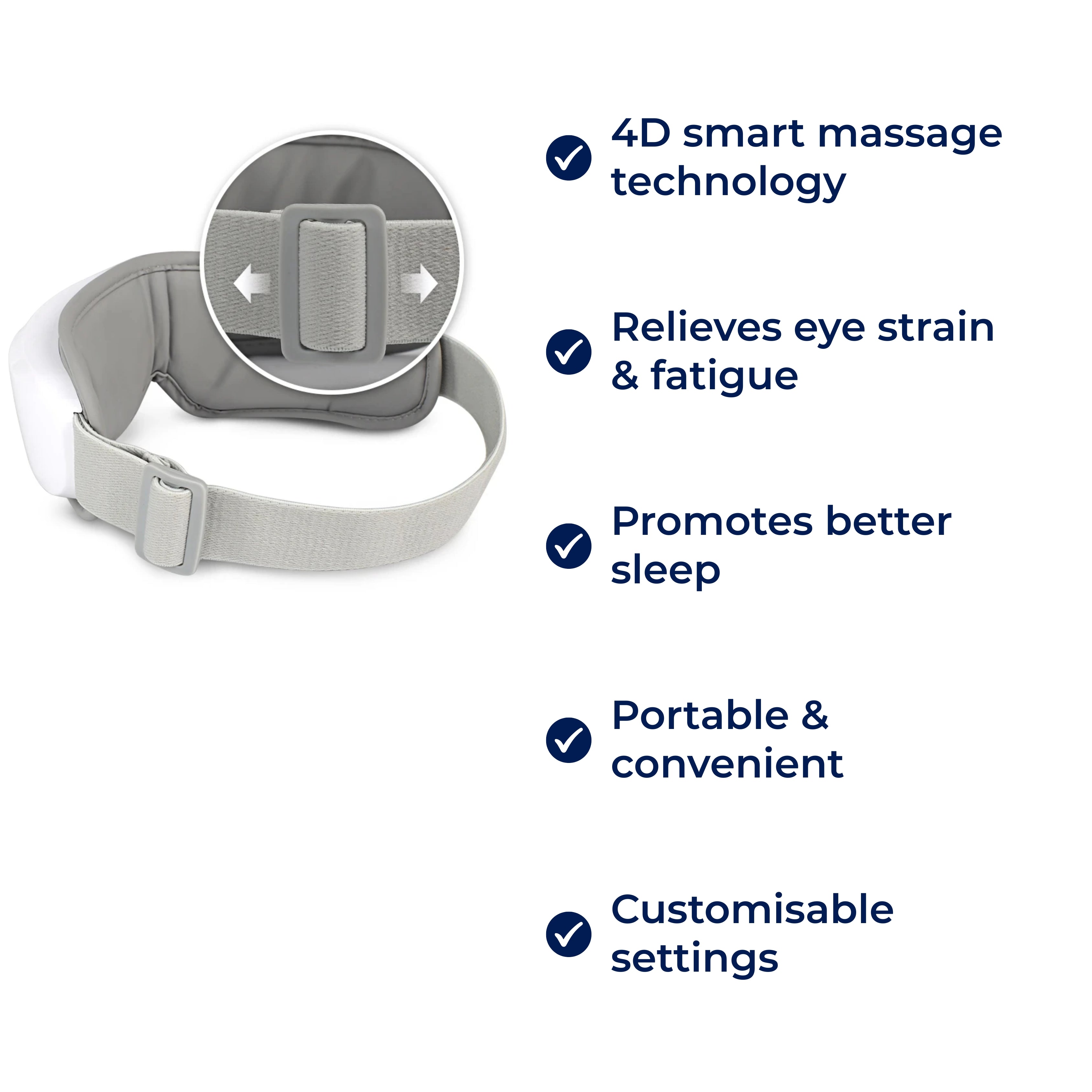 Vistella | 4D Smart Eye Massager - Air Pressure - Vibration - Heat Therapy for Eye Strain Fatigue - Sleep Improvement