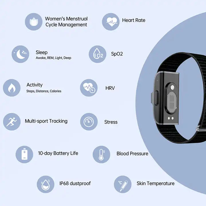 LifeTrack Activity Band – Discreet Fitness Tracker with Heart Rate and Step Counter