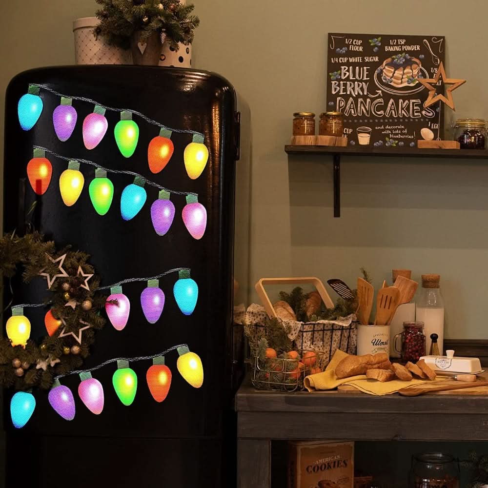 Weatherproof magnetic Christmas lights with mirror gloss