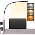 LED Desk Lamp with Lamp, eye-friendly Clip-On Lights for the Home Office, 3 Modes 10 Brightness Levels, long flexible Gooseneck, Metal, Swing Arm Architect Task Desk Lamps with USB Adapter, White