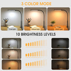 LED Desk Lamp with Lamp, eye-friendly Clip-On Lights for the Home Office, 3 Modes 10 Brightness Levels, long flexible Gooseneck, Metal, Swing Arm Architect Task Desk Lamps with USB Adapter, White