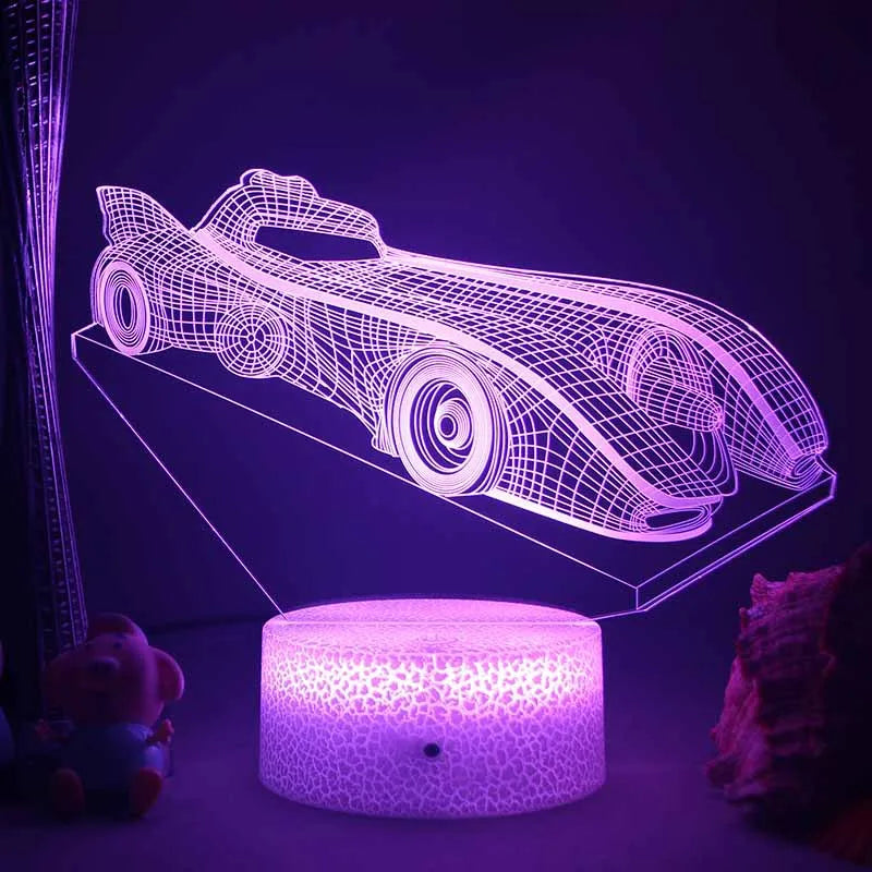 LED Night Light - 3D Illusion Lamp for Children's Room, USB Charging