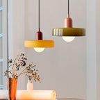 Coloured Glass Pendant Light – Elegant Bauhaus-Style Hanging Lamp for Living Room & Dining Area