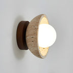 Boho Travertine Natural Stone LED Wall Lamp