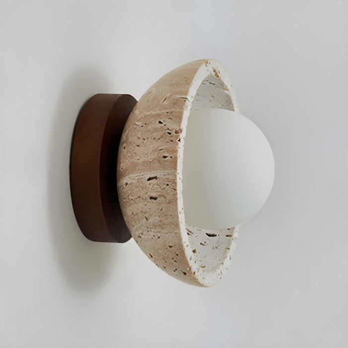 Boho Travertine Natural Stone LED Wall Lamp