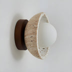 Boho Travertine Natural Stone LED Wall Lamp