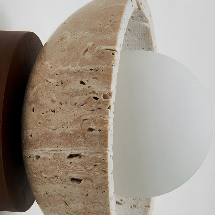 Boho Travertine Natural Stone LED Wall Lamp