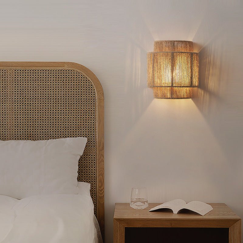 HempLume - Vintage LED lamp - Bohemian Wicker - Natural touch